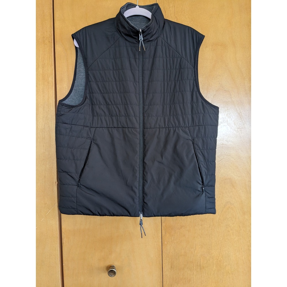 Daniel Cremieux Men's Reversible Quilted Vest - Size L Black/Gray"